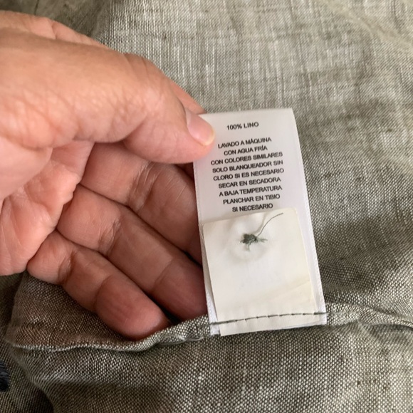 Foxcroft linen collared v neck button up blouse XX-Large quarter sleeve - Picture 4 of 11